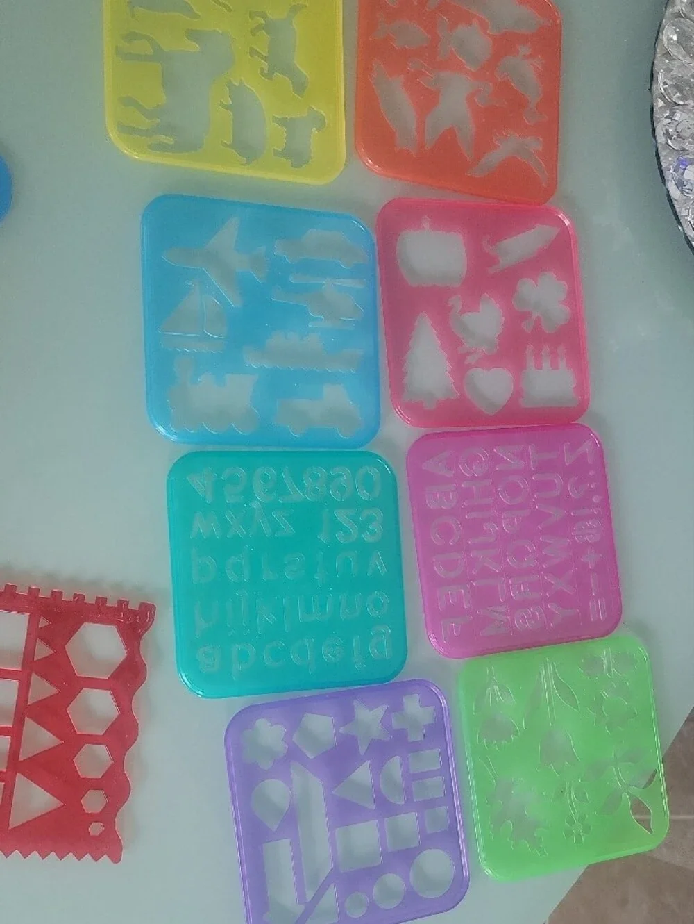 vintage Tupperware Tuppertoys Stencil Art templates from the late 80s.
